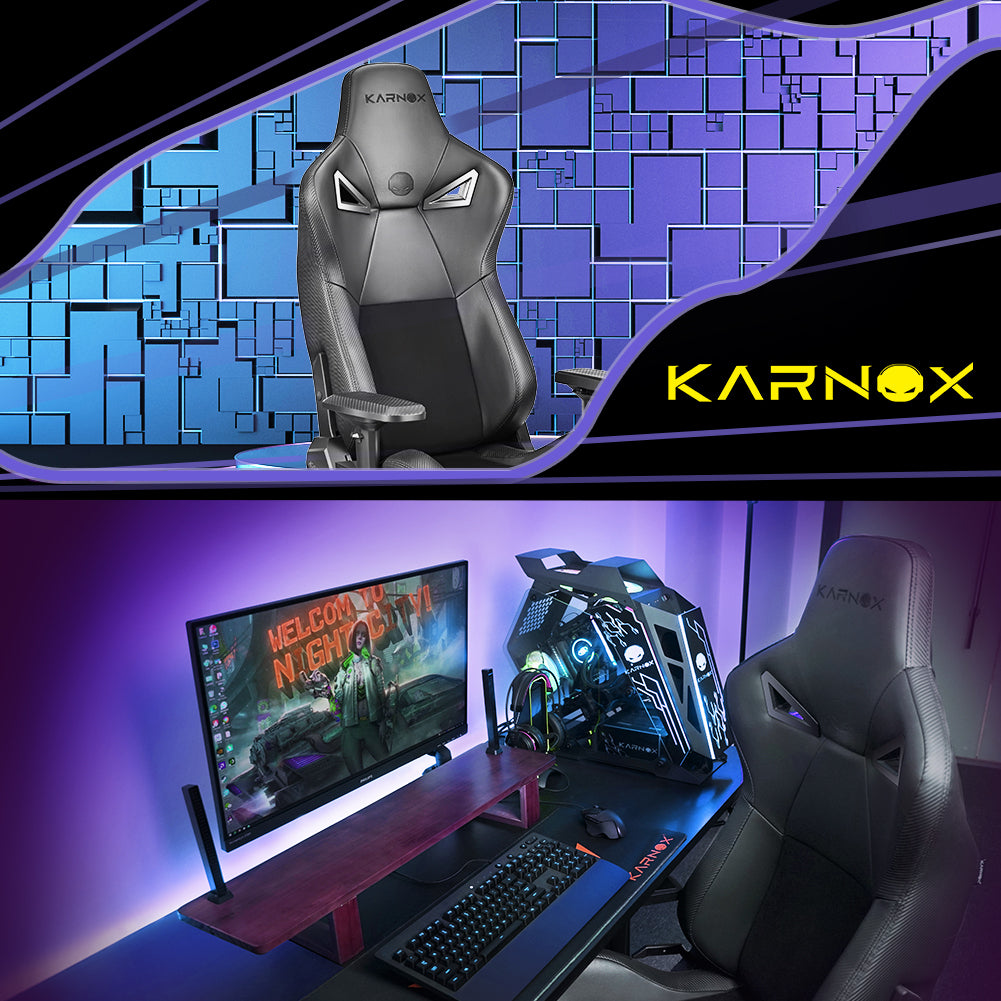 KARNOX Ergonomic Gaming Chair,Adjustable Office Computer Chair with Lumbar Support  ,Tall Back Swivel Chair with Headrest and Armrest,Comfortable Reclining Video Desk Chair with Suede Padded Sea