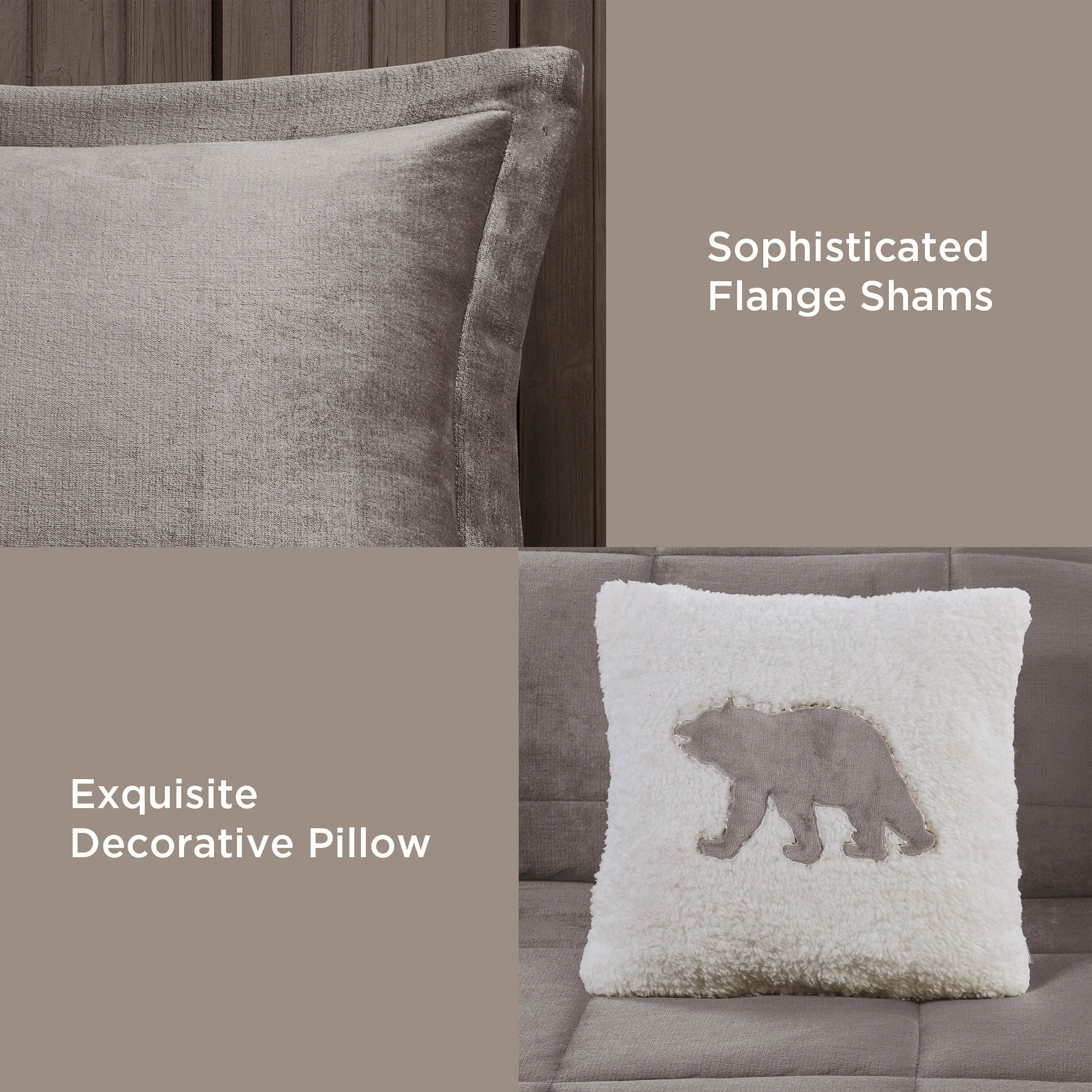 Alton - King Down Alternative Comforter Set - Gray / Ivory