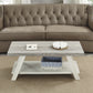 Athens Contemporary Two-Tone Wood Shelf Coffee Table in Weathered Gray and Beige