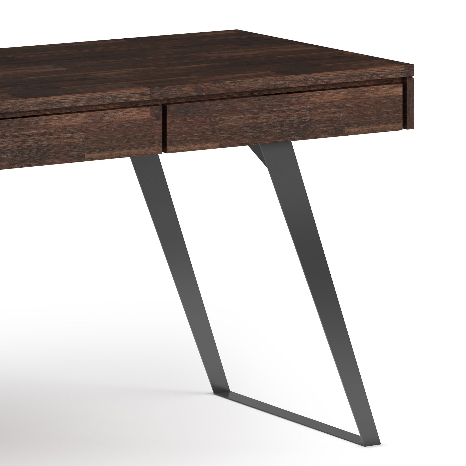 Lowry - Large Desk - Distressed Charcoal Brown