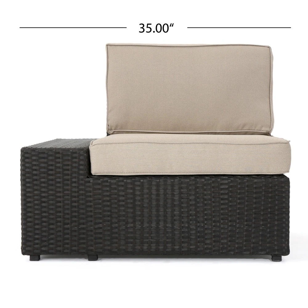 Santa Cruz - 8 Piece Outdoor Sectional Set - Dark Brown