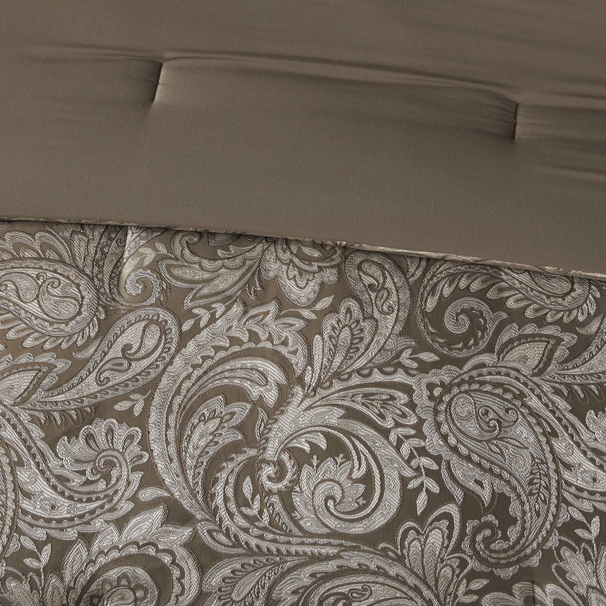 Aubrey - King 12 Piece Complete Bed Set - Blue / Brown