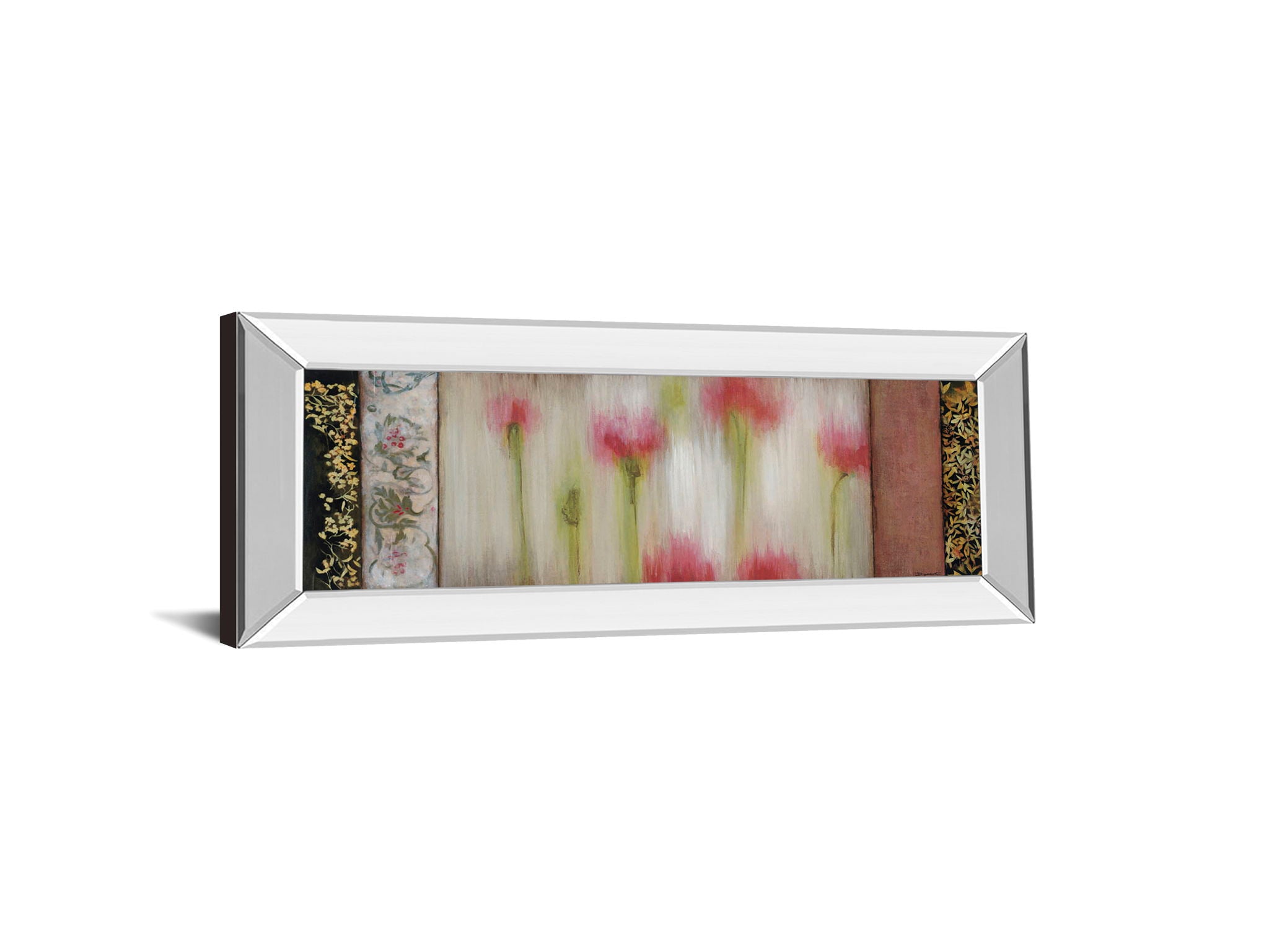 Rain Flower I By Dysart - Mirror Framed Print Wall Art - Beige