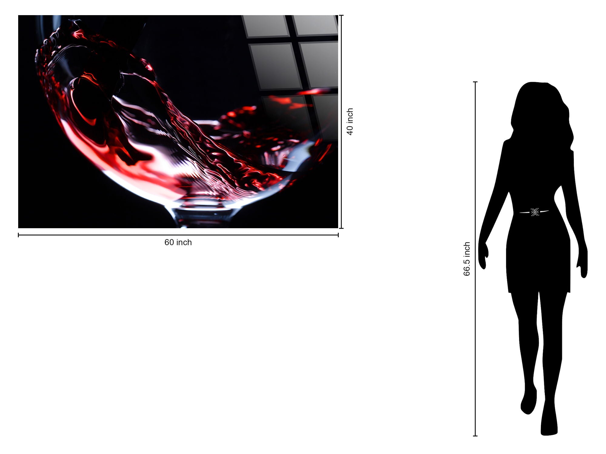 Crimson Pour Tempered Glass - Black / Red