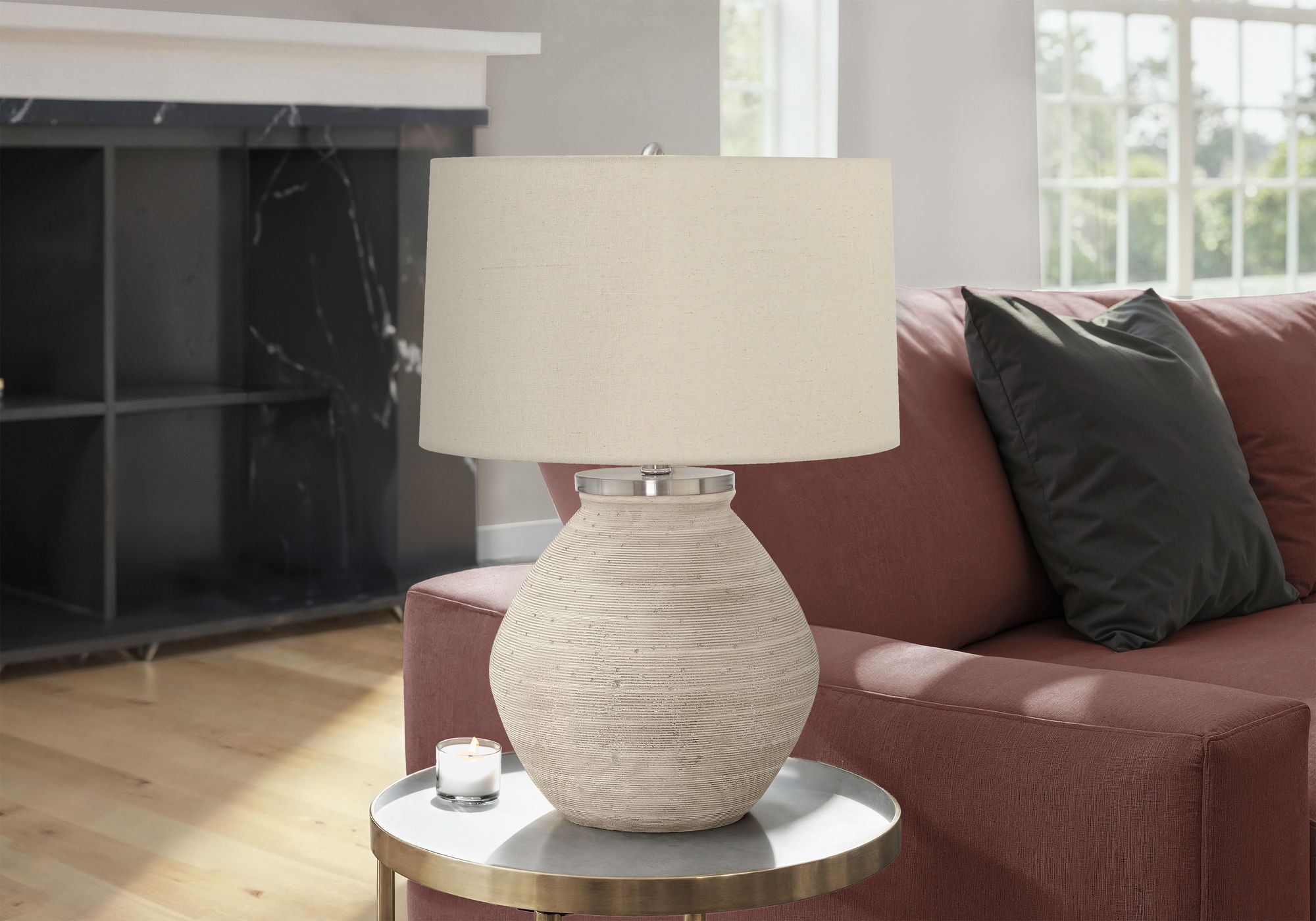 Lighting, Table Lamp, Concrete, Resin, Contemporary - Cream