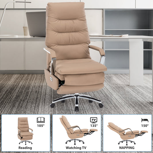 Reclining Office Chair-Power Office Chair with Footrest Electric Power Desk Chair, Big and Tall Office Chair with Auto-Linked Armrests, Heavy Duty Office Chair