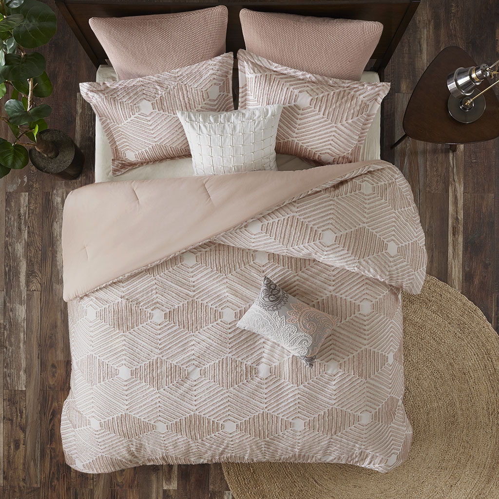Ellipse - King Comforter Set - Blush