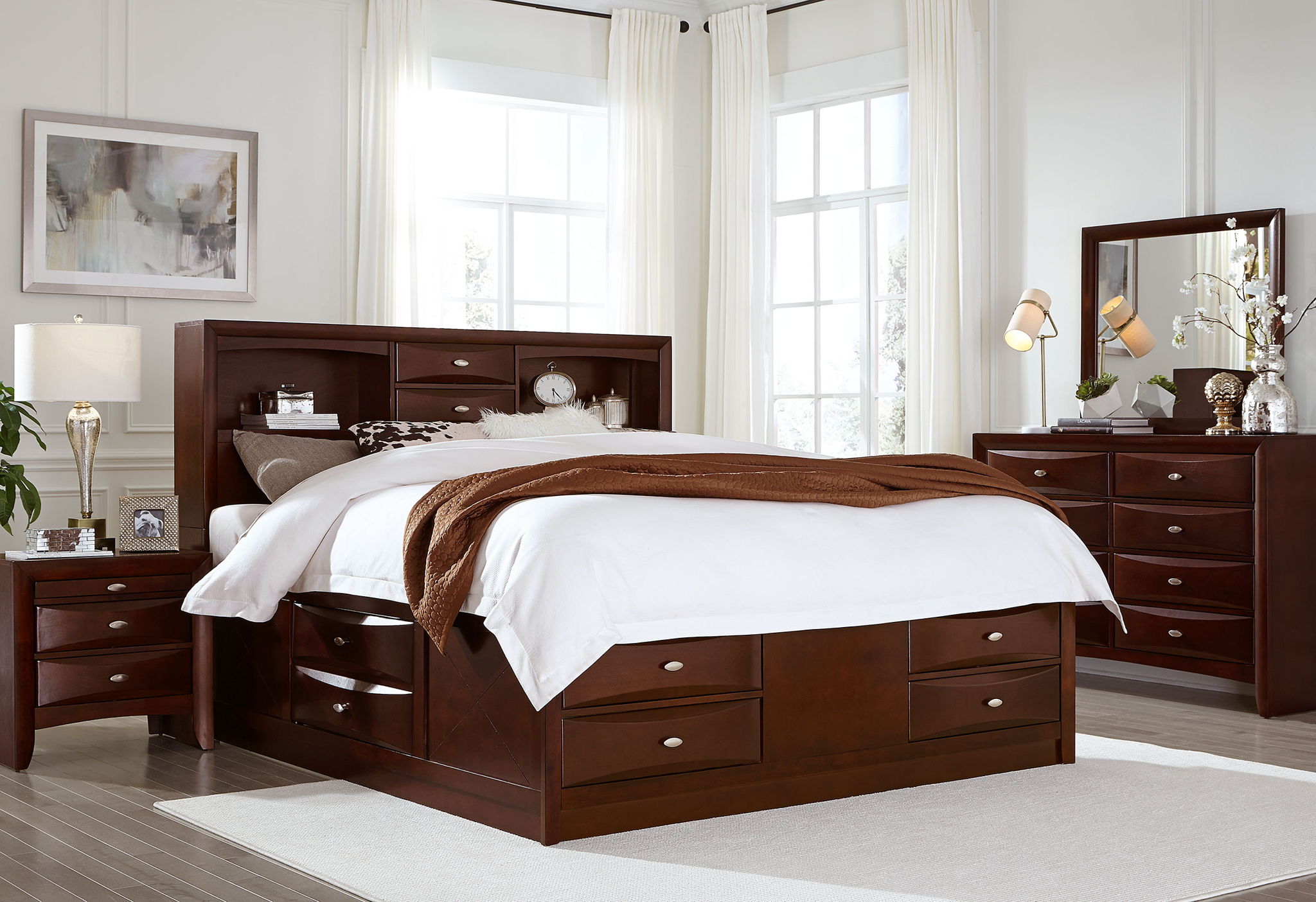 Linda - Queen Bed Side Rails - New Merlot