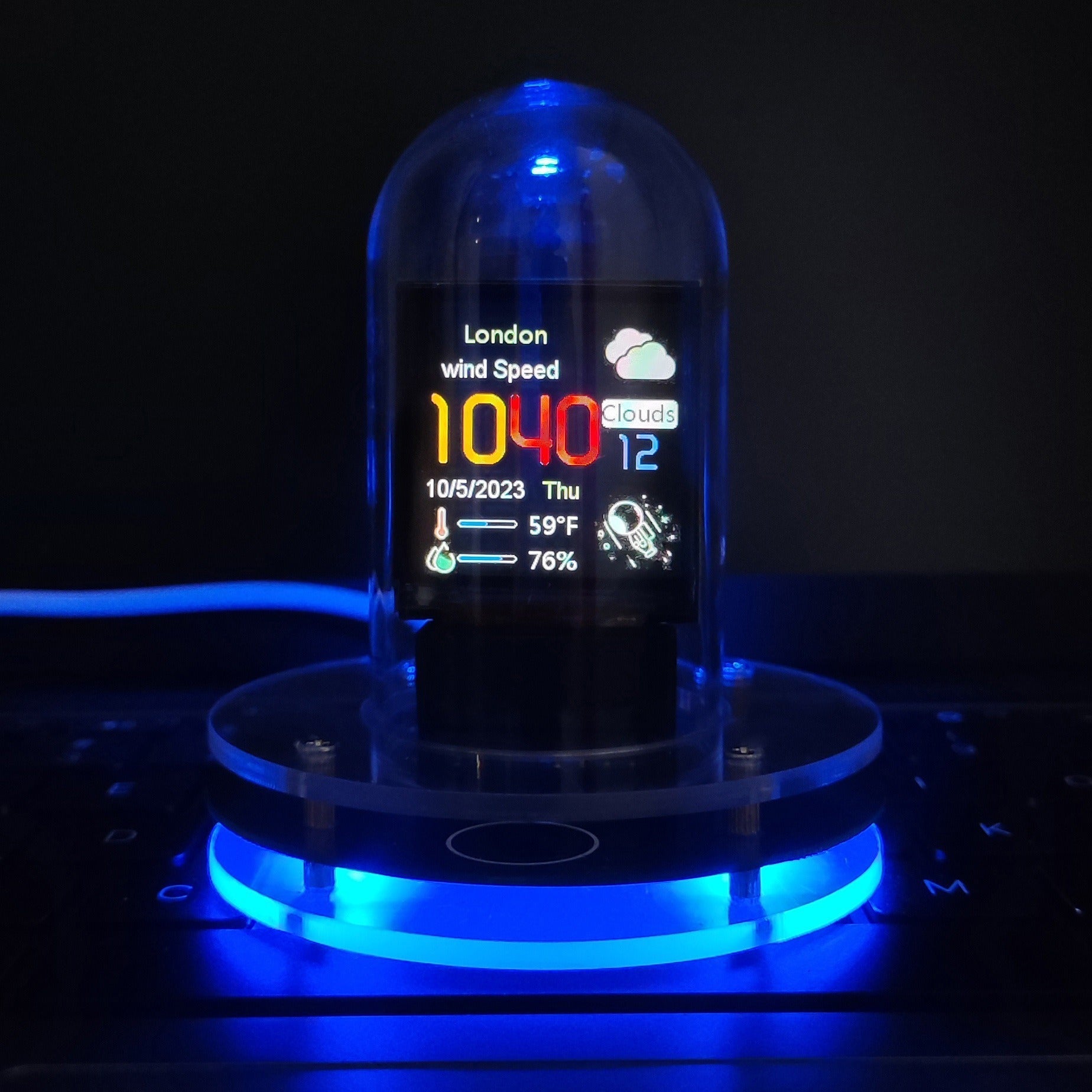 Intelligent Glow Tube Networking Weather Alarm Clock Temperature and Humidity Display Intelligent Desktop Decoration