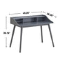 4-compartment Writing Desk in Grey