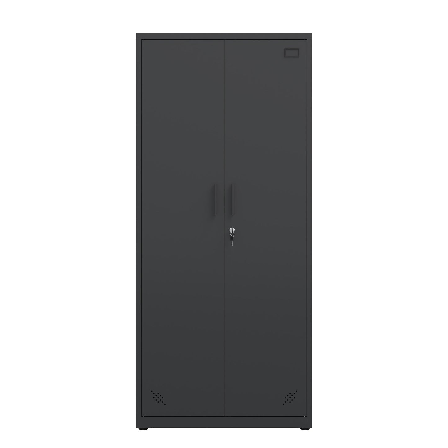 High Storage Cabinet with 2 Doors and 4 Partitions to Separate 5 Storage Spaces, Home/ Office Design