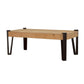 Natural and Matte Black Top Coffee Table