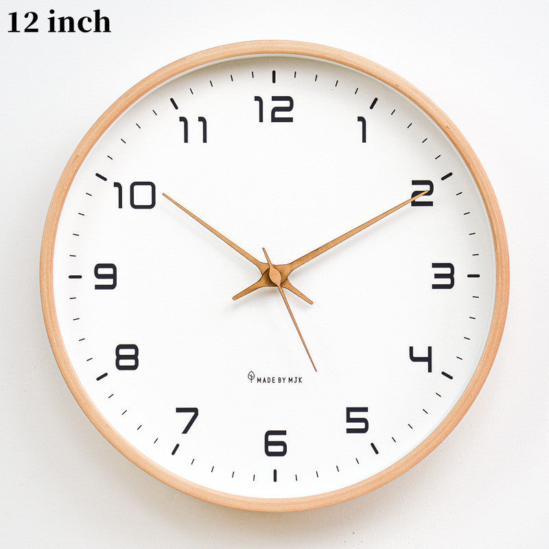 Nordic Solid Wood Simple Wall Clock Living Room Home Clock Decoration Silent Clock Fashion Japanese Modern Luxurious Creative Cl