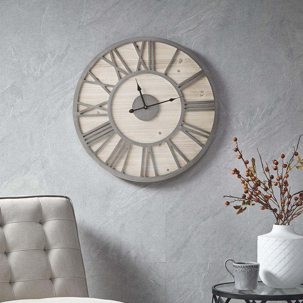 Mason - Wall Clock - Natural / Gray