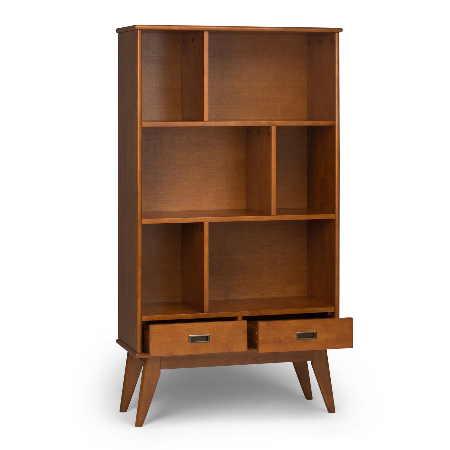 Draper - Mid Century Wide Bookcase and Storage Unit - Teak Brown