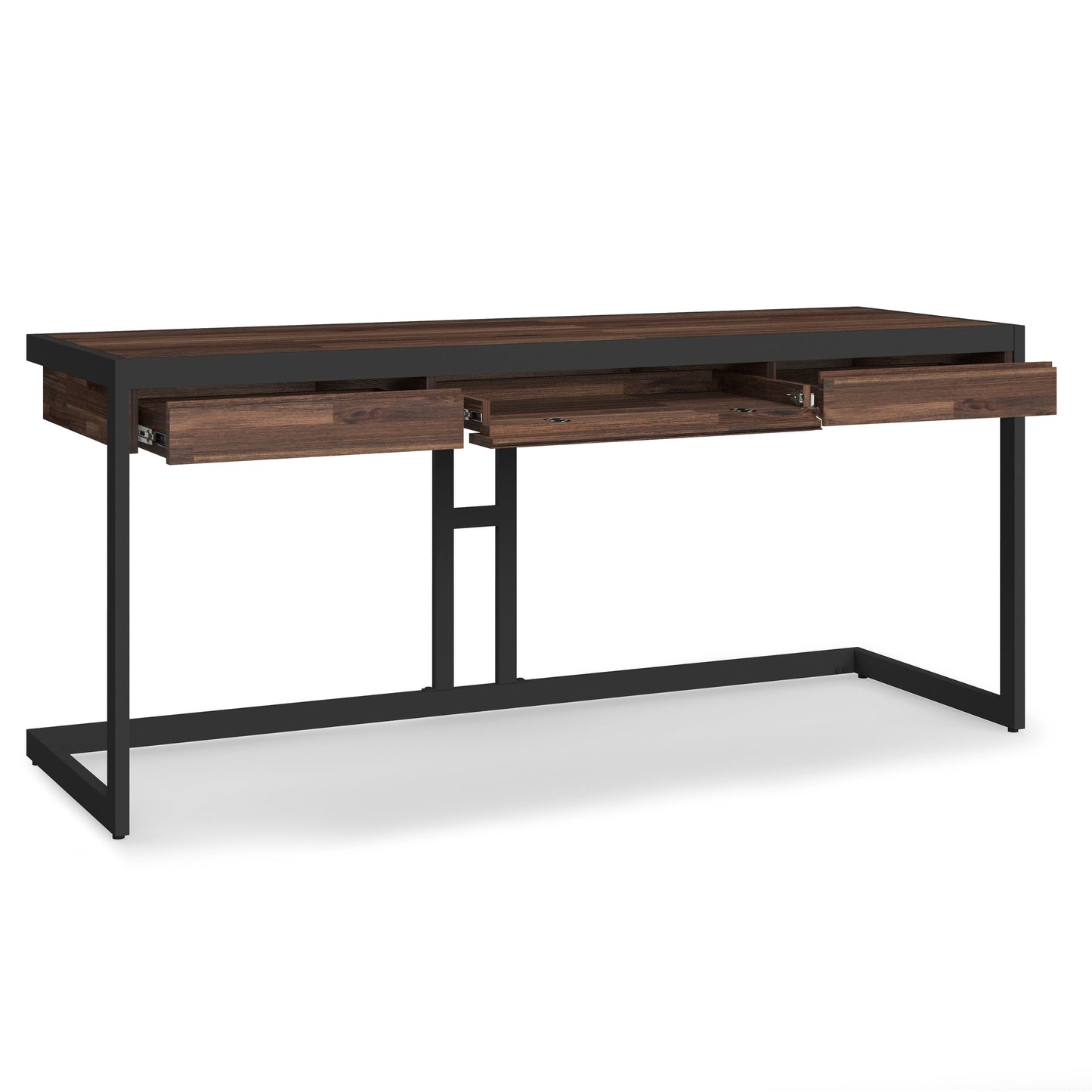 Erina - Large Desk - Distressed Charcoal Brown