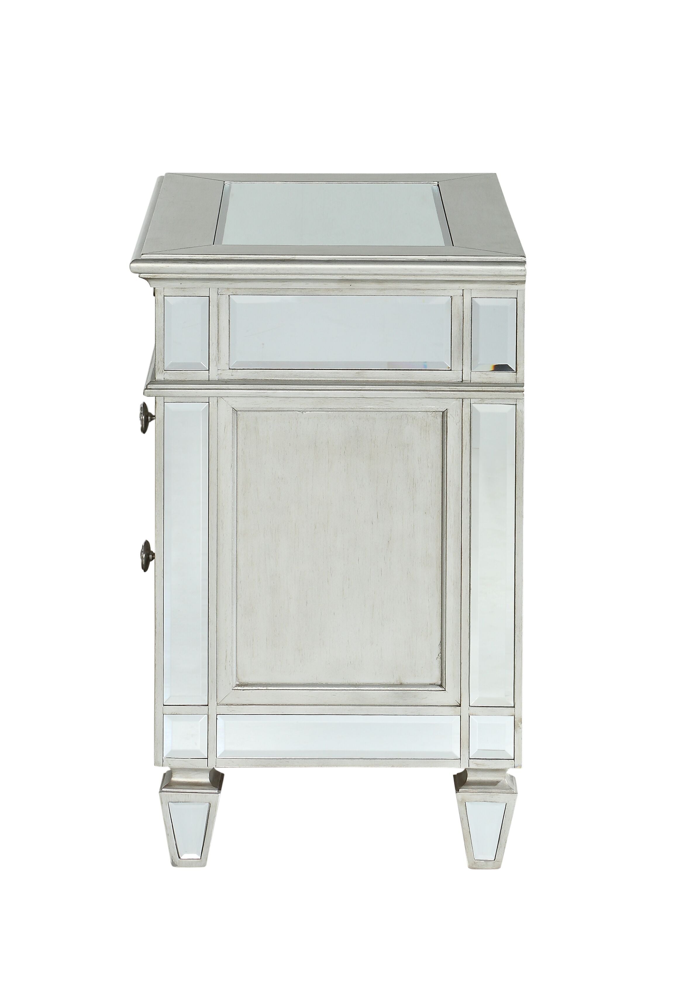 Varian - Mirrored Nightstand - Silver