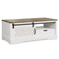 Wholesale Modern Small Coffee Table White Wood Living Room Sofa Side End Tables With Barn Door Drawer Storage