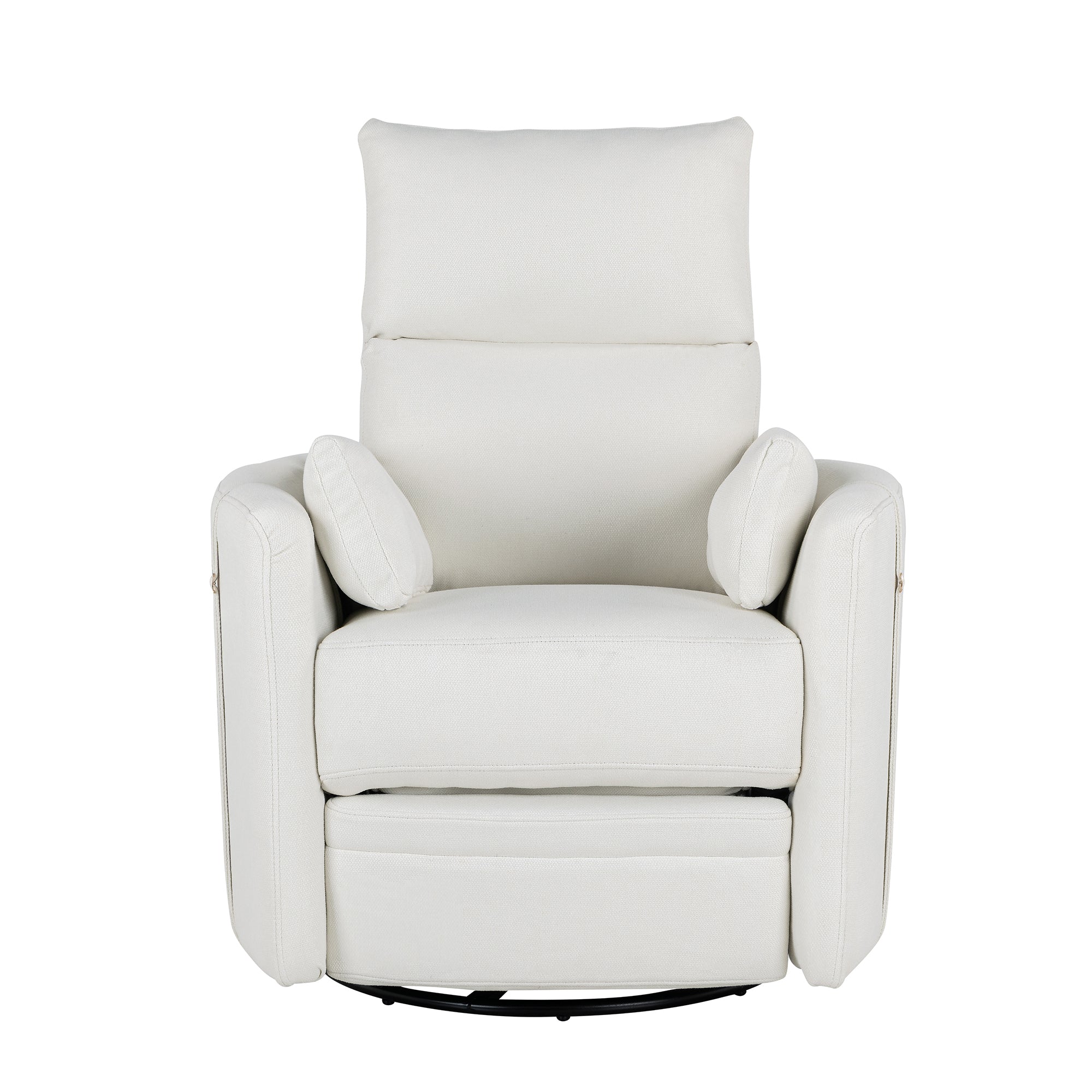 360 Degree Swivel Recliner Theater Recliner Manual Rocker Recliner Chair with Two Removable Pillows for Living Room, Beige