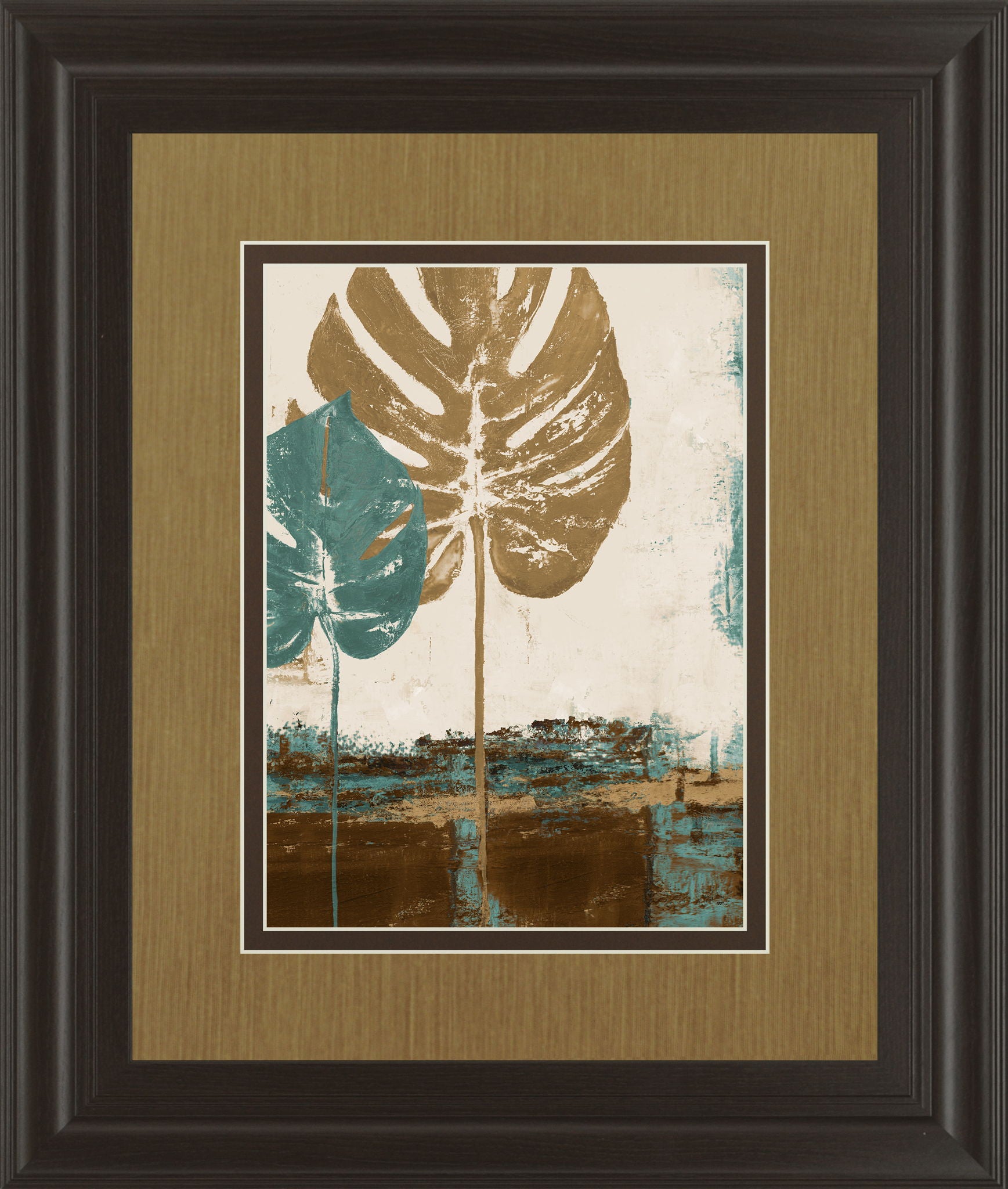 Leaves Il By Patricia Pinto - Framed Print Wall Art - Beige