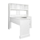 Home Office Computer Desk with Hutch, Antiqued White finish