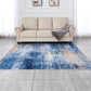 ZARA Collection Abstract Design Blue Gold Machine Washable Super Soft Area Rug