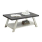 Athens Contemporary Two-Tone Wood Shelf Coffee Table in Weathered Charcoal and Beige