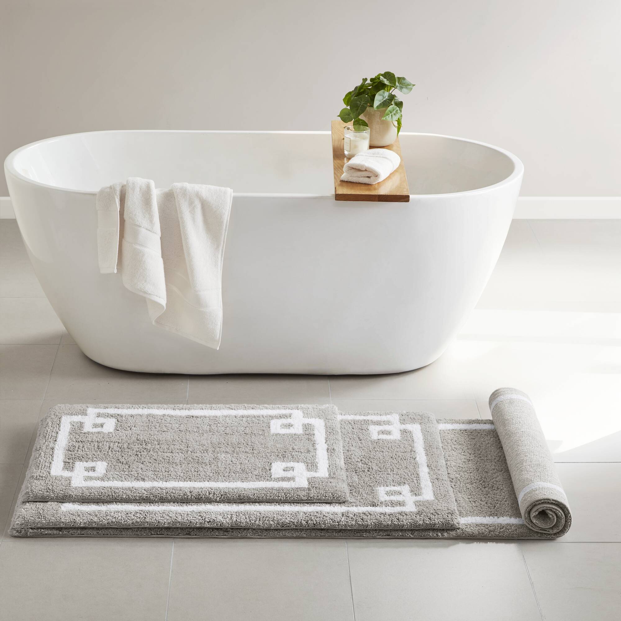 Evan - 24" x 72" Tufted Bath Rug - Gray