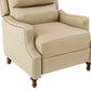 Marte Genuine Leather Recliner-BEIGE