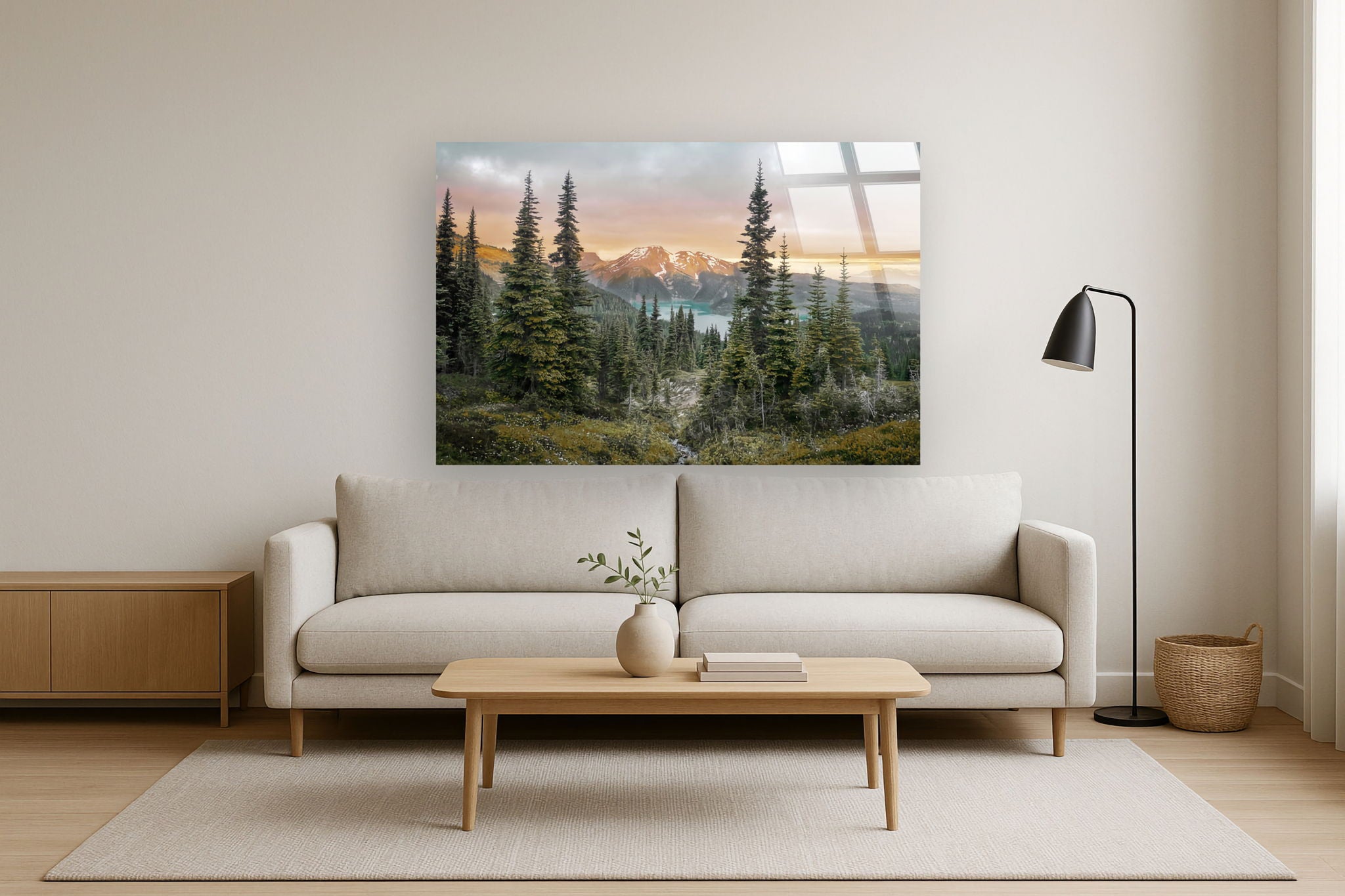 "Tranquil Peaks" Tempered Glass - Blue / Green