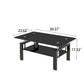 Black Tempered Glass Coffee Table, 2 Layer Storage Tea Table