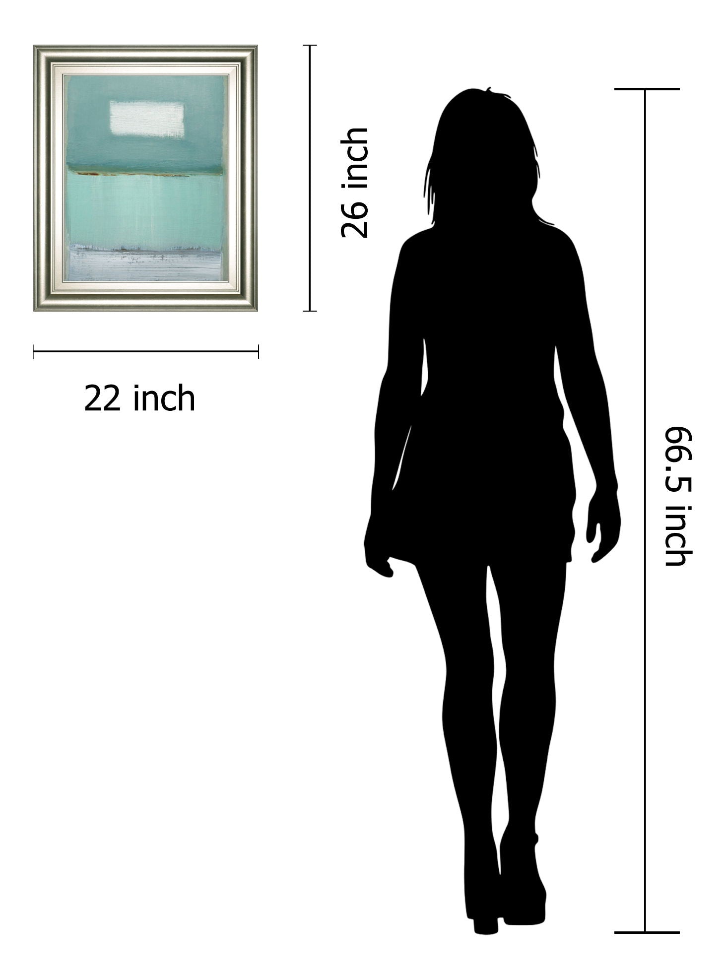 Azure 1 By Caroline - Framed Print Wall Art - Light Blue