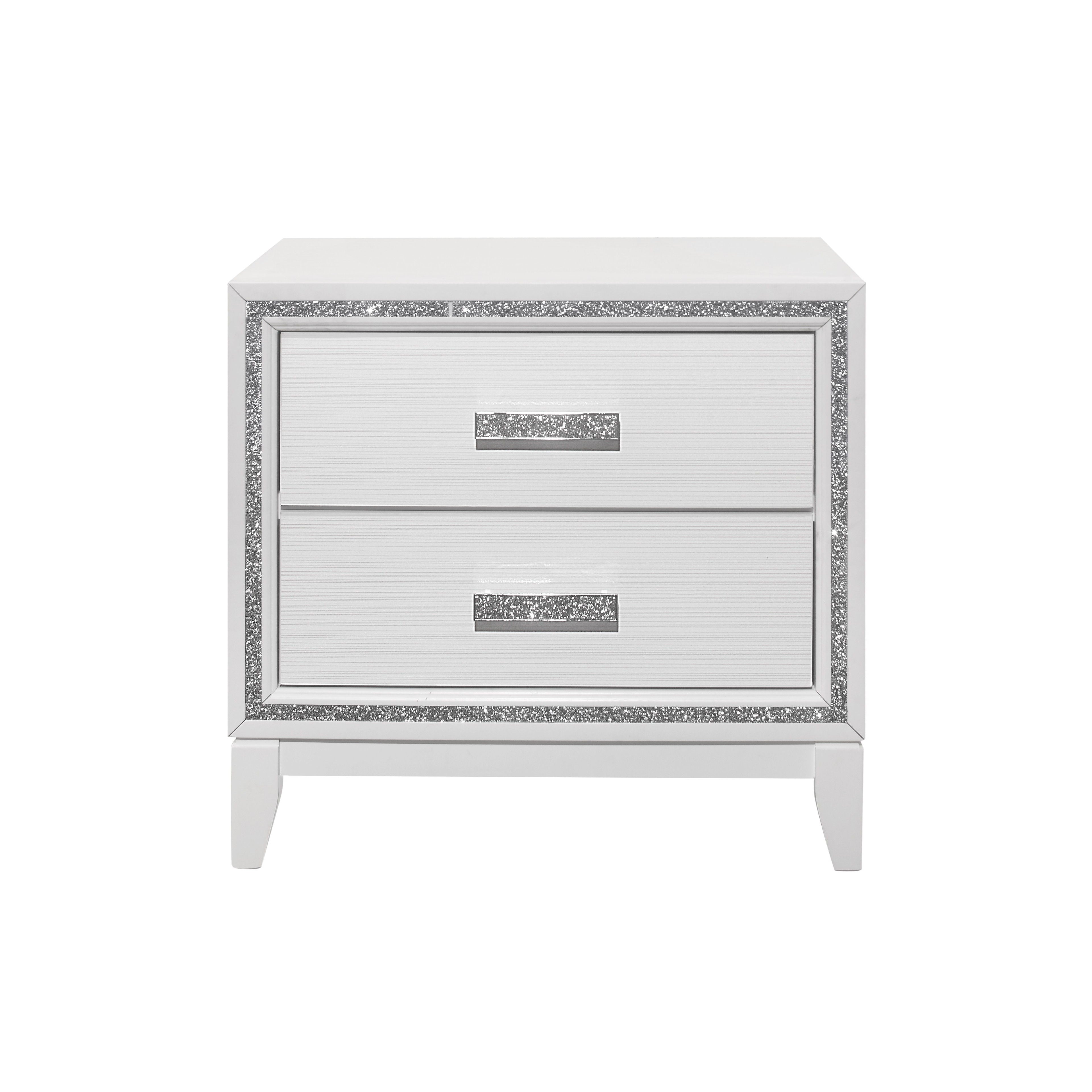 Almera - Glitter Nightstand - White