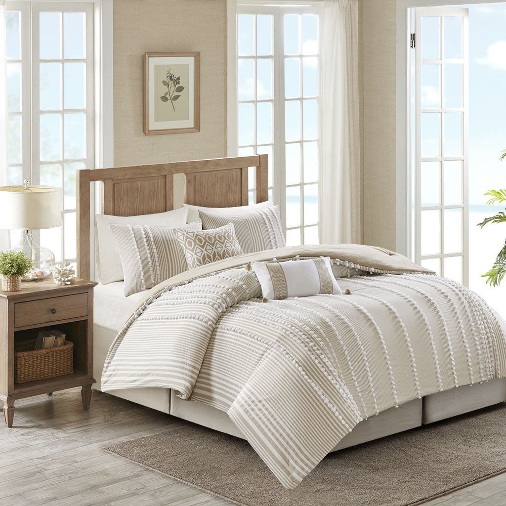 Anslee - Embroidered Square Decorative Pillow - Taupe