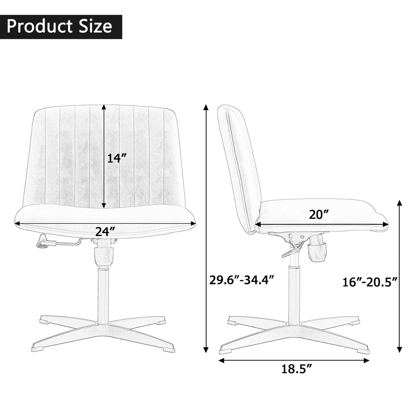 Fabric Material Home Computer Chair Office Chair Adjustable 360 ° Swivel Cushion Chair With Black Foot Swivel Chair Makeup Chair Study Desk Chair No WheelsW115151580