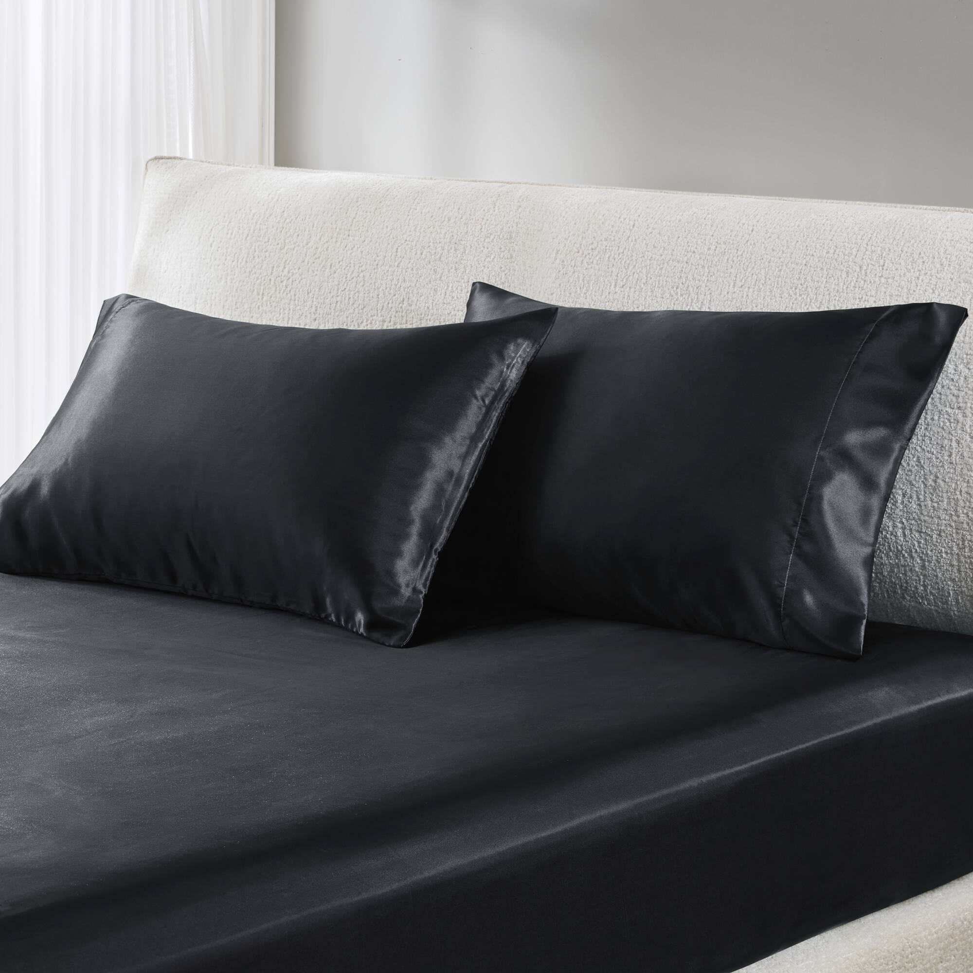 Satin - Pillowcases (Set of 2) Queen - Black