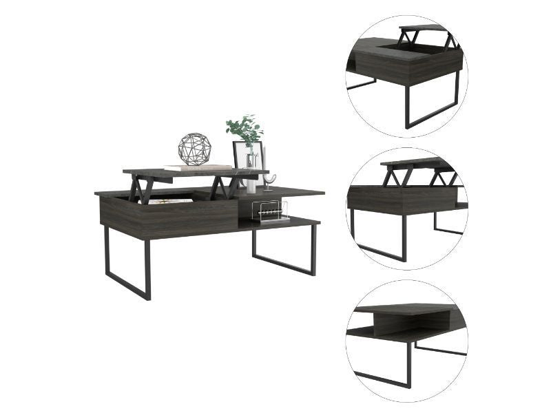 Lift Top Coffee Table Juvve, One Shelf, Carbon Espresso / Onyx Finish