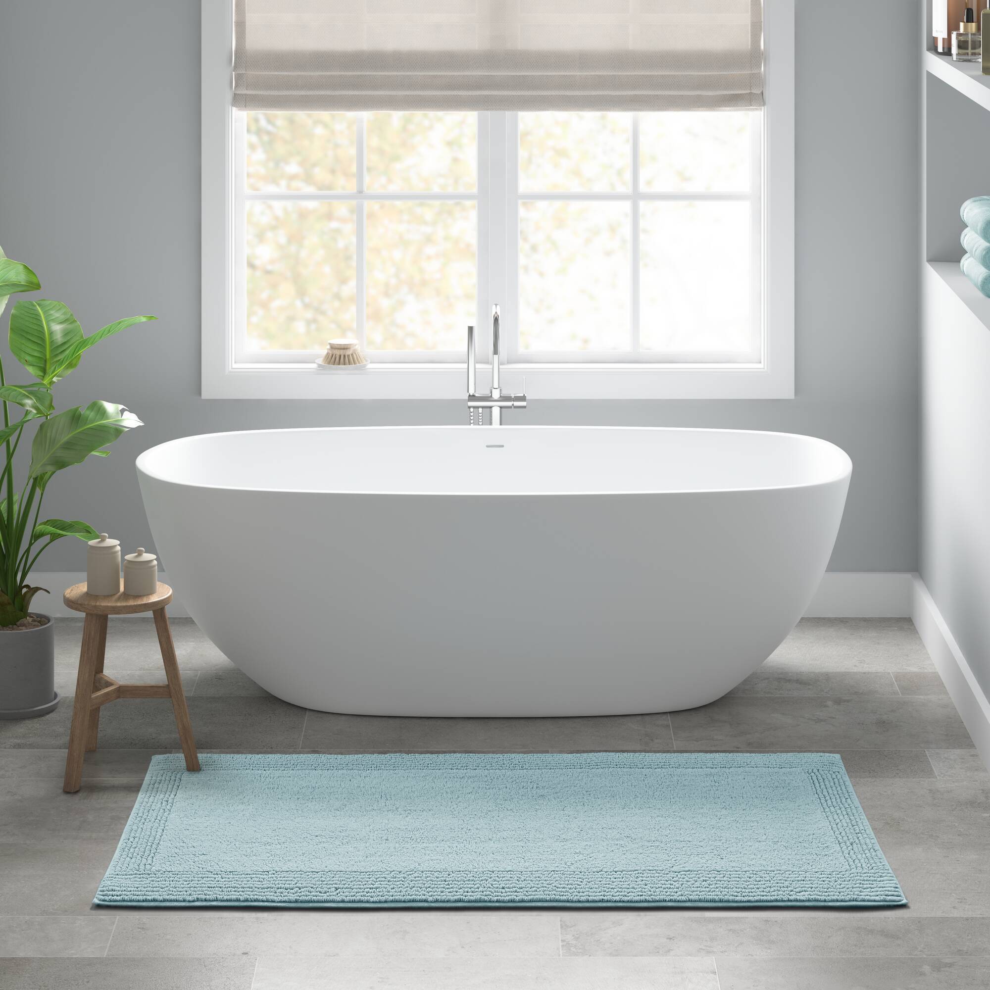 Splendor - 24" x 36" Tufted Reversible Bath Rug - Blue