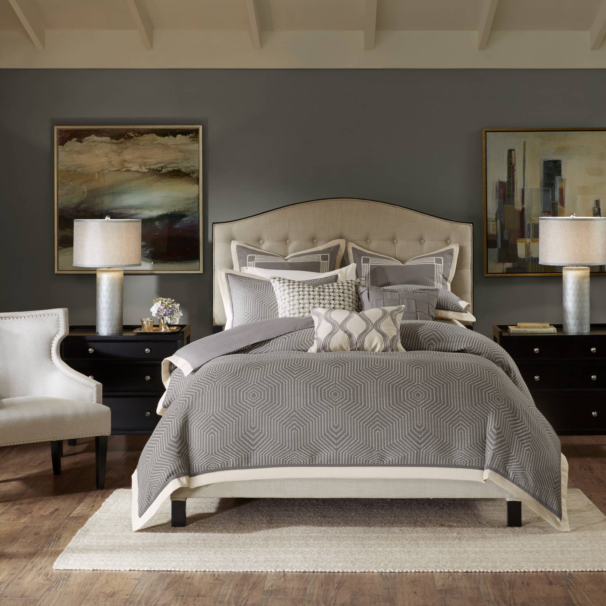 Shades of Gray - King Comforter Set - Gray