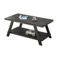 Athens Contemporary Replicated Wood Shelf Coffee Table in Charcoal Finish