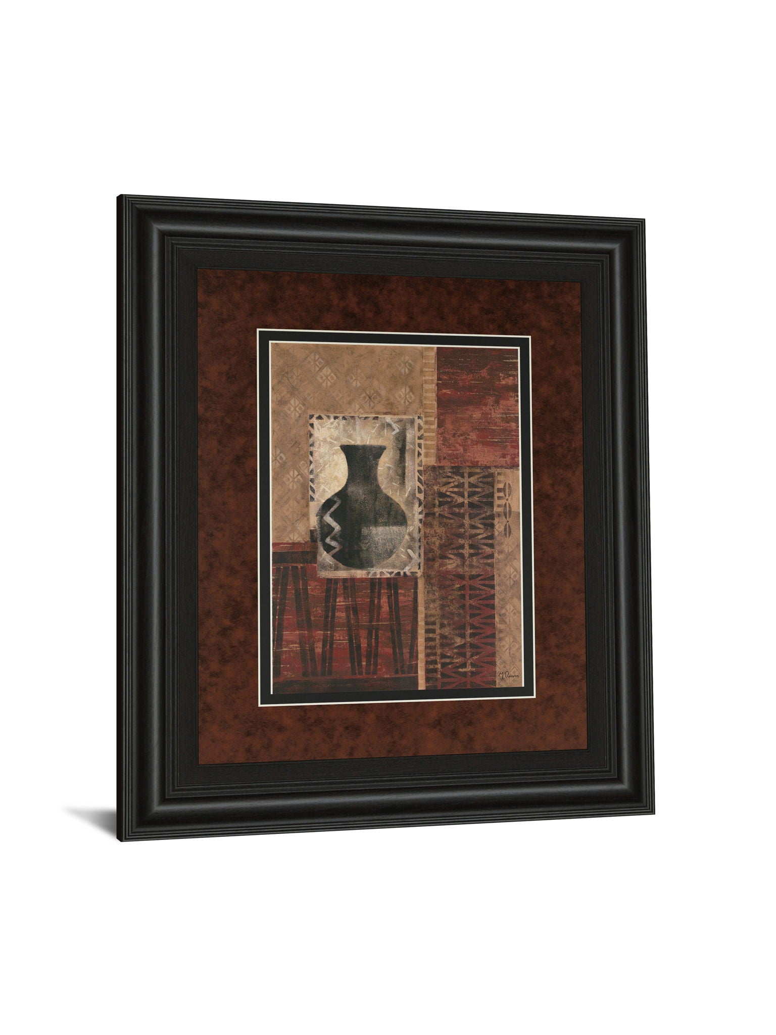 Artifact Revival I By Maria Donovan - Framed Print Wall Art - Dark Red