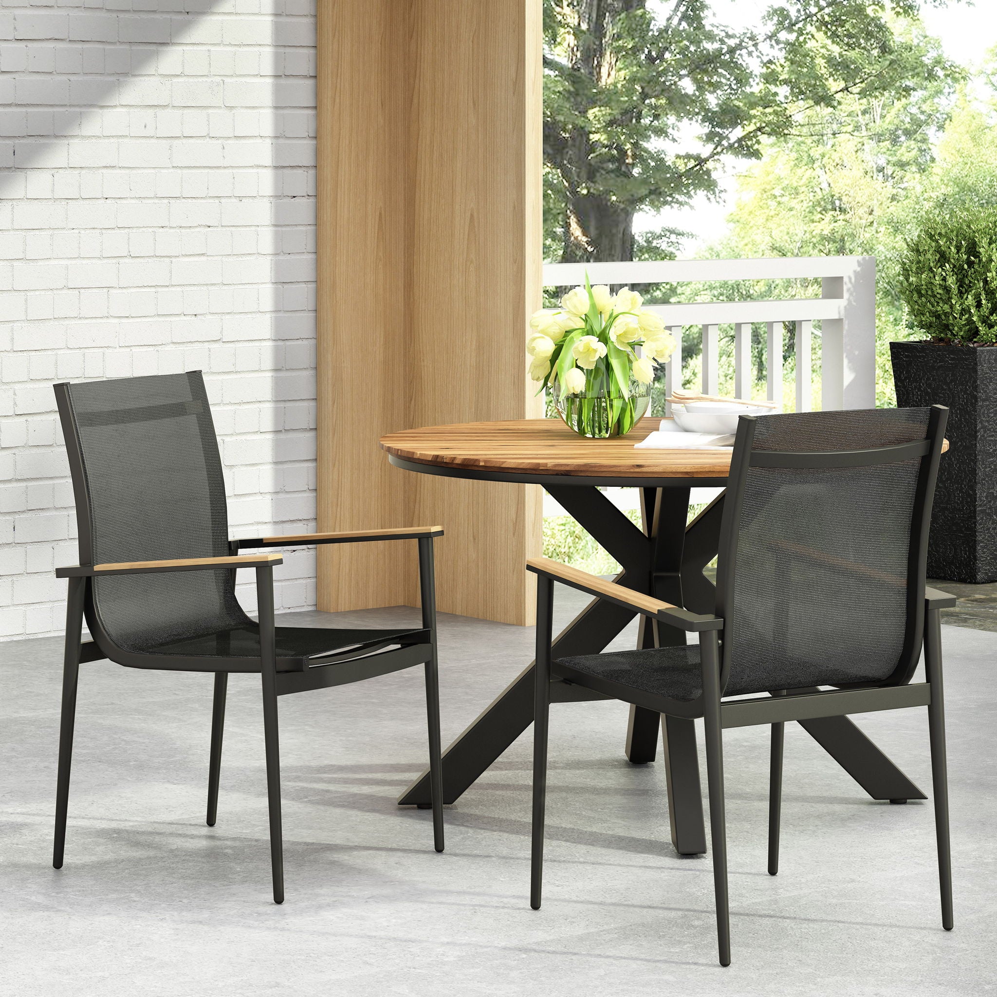 Barrister - Dining Chair (Set of 2) - Black / Natural