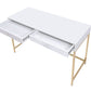 ACME Ottey Vanity Desk  in White High Gloss & Gold Finish AC00899