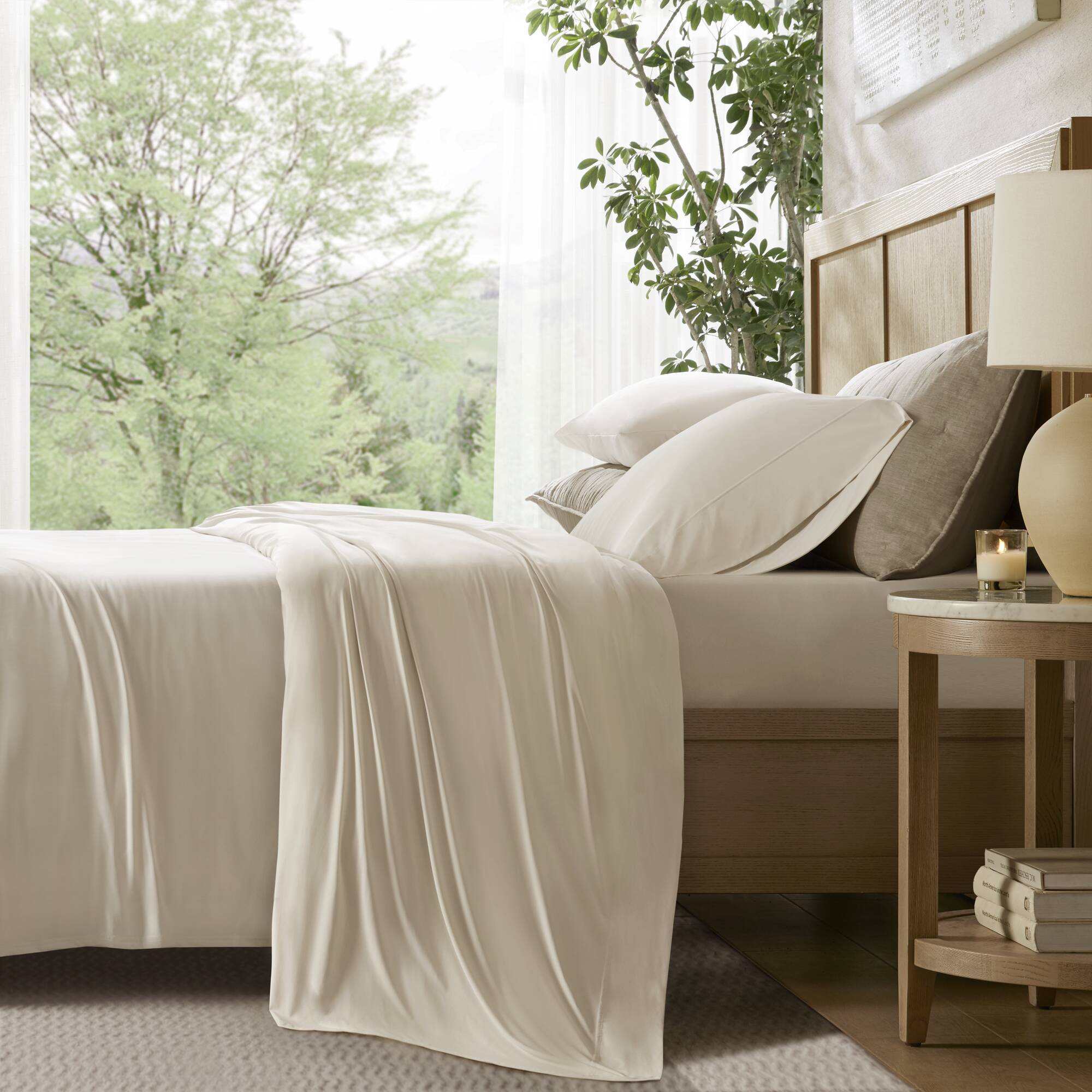 Queen Stretch Jersey Sheet Set - Ivory