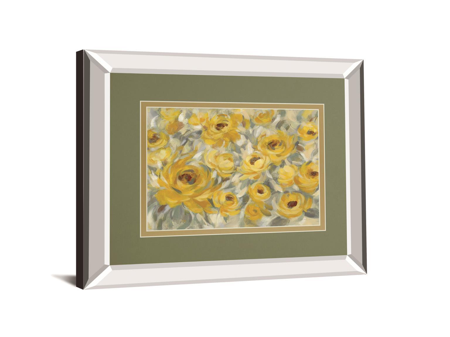 Yellow Roses By Silvia Vassileva Mirrored Frame - Yellow