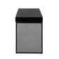 Drift Contemporary Upholstered Desk in Black Steel, Black Wood and Silver Velvet by LumiSource