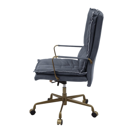 ACME Tinzud Office Chair, Gray Leather 93165