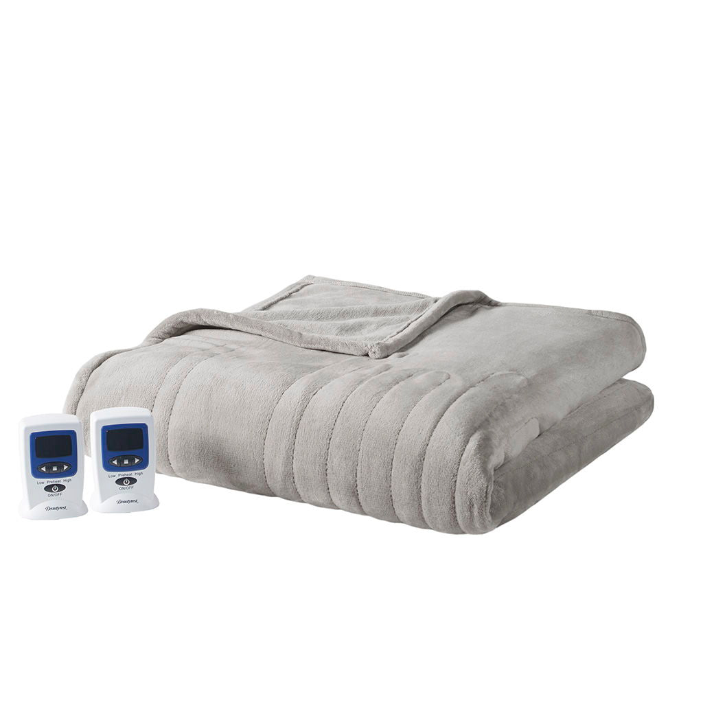 Microplush - King Heated Blanket With Wifi Technology - Gray