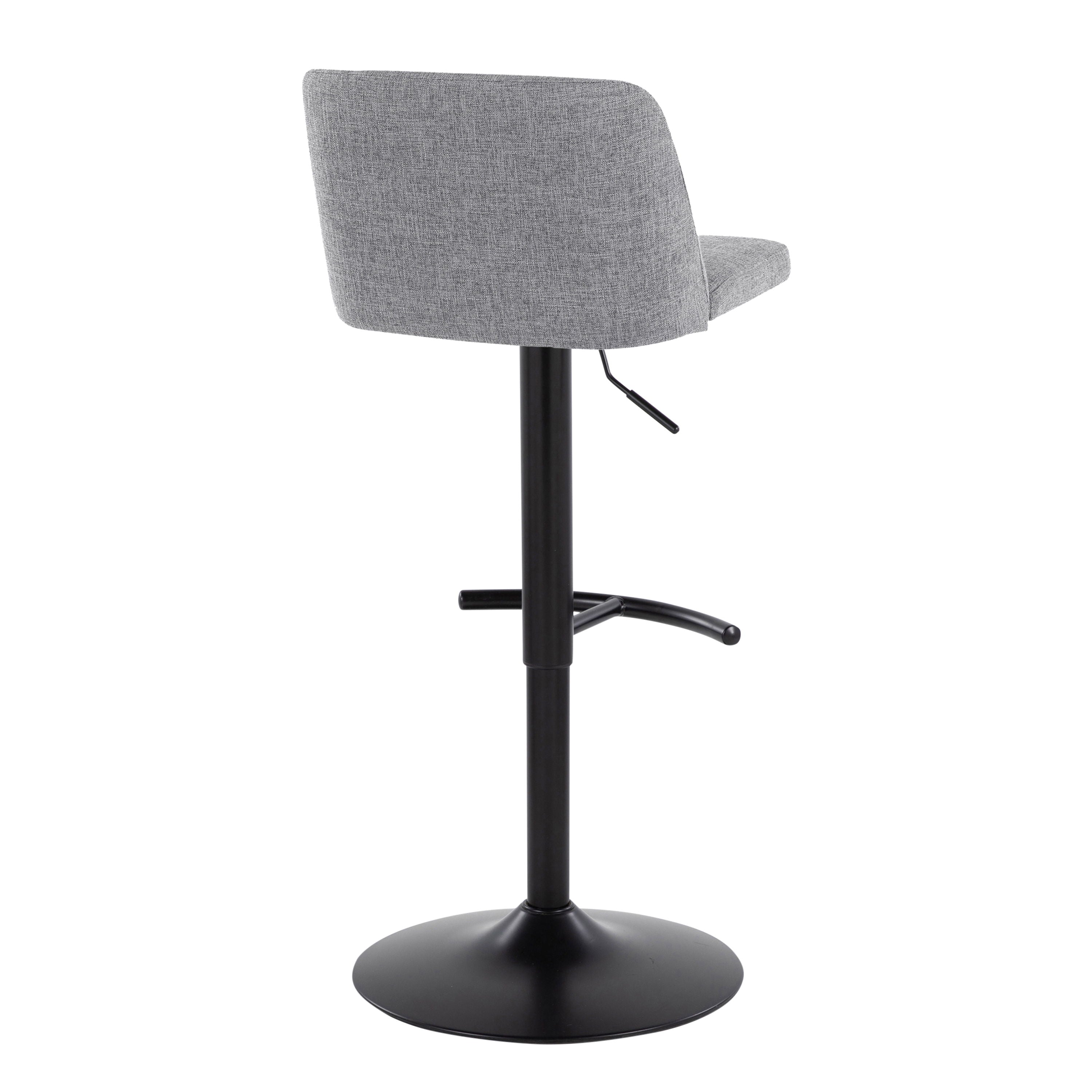 Toriano - Contemporary Adjustable Bar Stool With Rounded T Footrest (Set of 2)