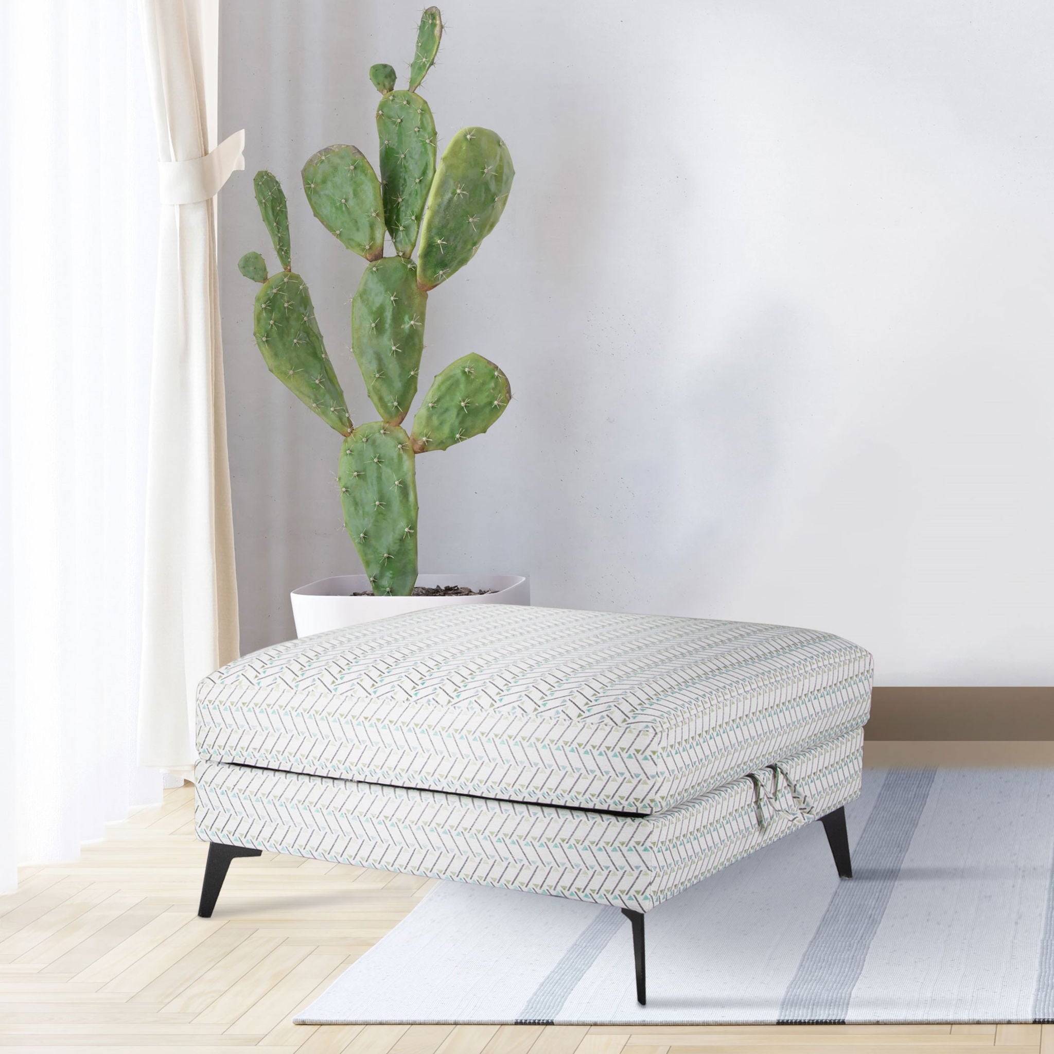 Harrison - Upholstered Storage Ottoman - Gray / Black